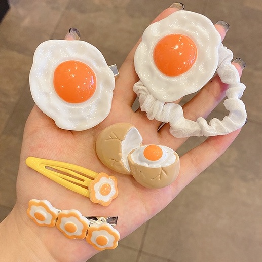 【kifli】Kẹp tóc hình quả trứng dễ thương sáng tạo