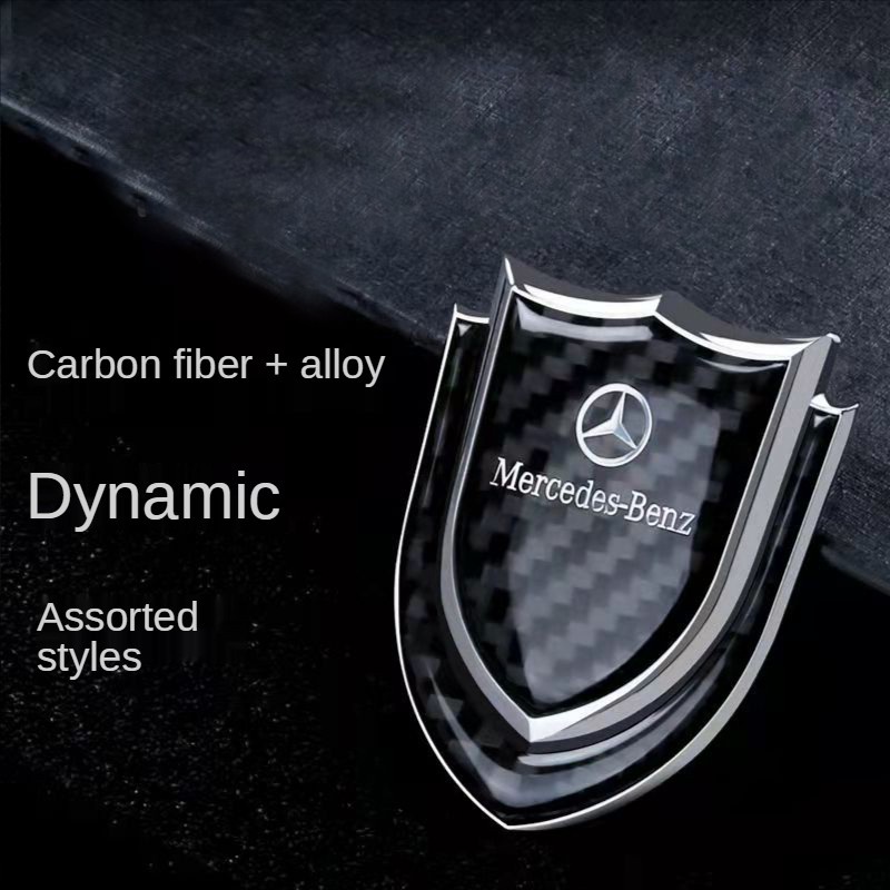 Miếng dán bằng kim loại sợi carbon dùng trang trí xe ô tô hình logo thời trang