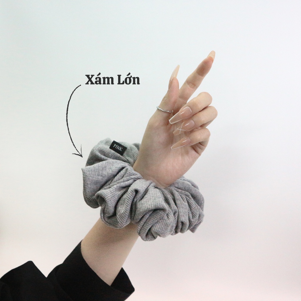 Scrunchie Dây Cột Tóc Thun Gân