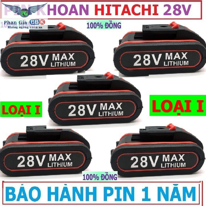 Pin máy khoan 28V 5 cell 5.0Ah - dùng cho máy khoan hitachi 28V