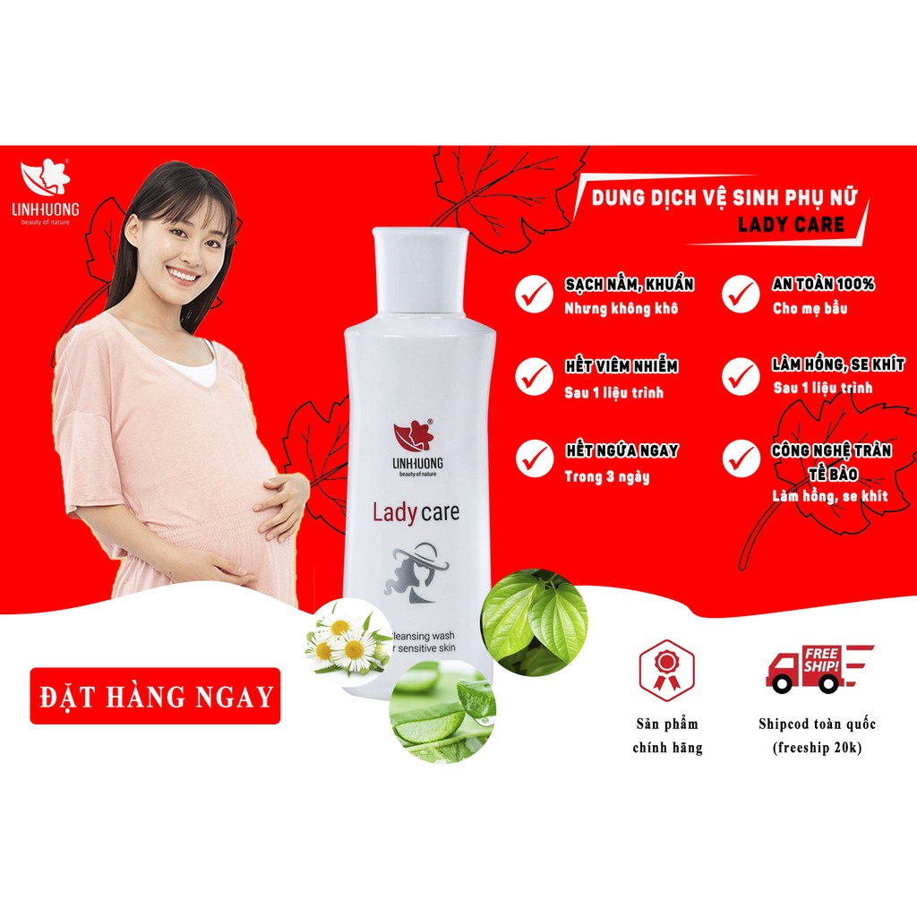 Gel phụ khoa Lady care Linh Hương se khít làm hồng lưu hương nước hoa 150ml