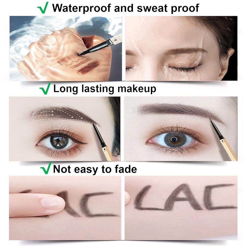 [Hàng mới về] Bút kẻ lông mày hai đầu màu xám đậm lâu trôi