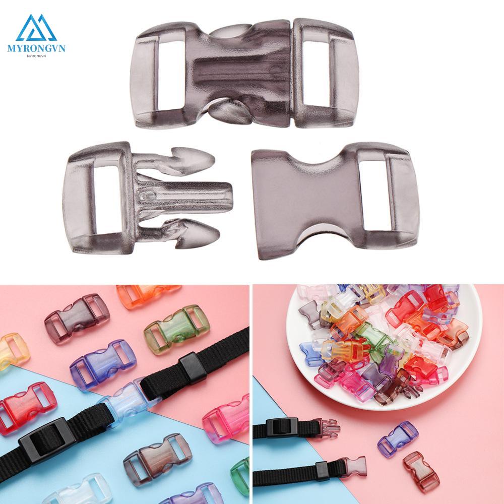 Set 4/8/12/20 khóa gài bằng nhựa trong suốt 3/8&quot; 10mm chất lượng cao dùng làm vòng đeo cổ cho thú cưng