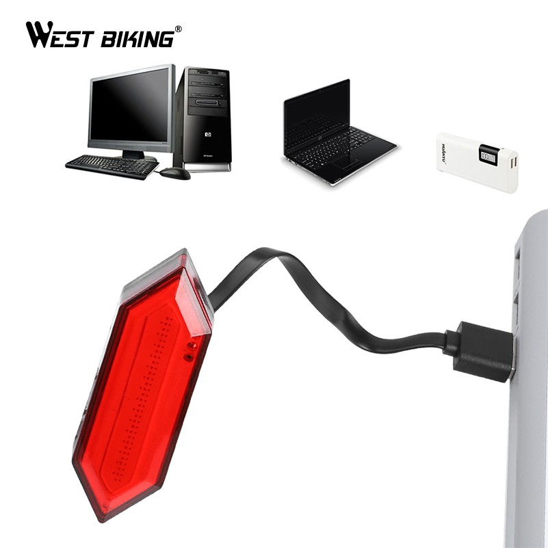 Đèn LED Hậu WEST BIKING Chống Thấm Nước Sạc USB Gắn Cốt Yên Xe Đạp Dùng Cảnh Báo Khi Chạy Ban Đêm