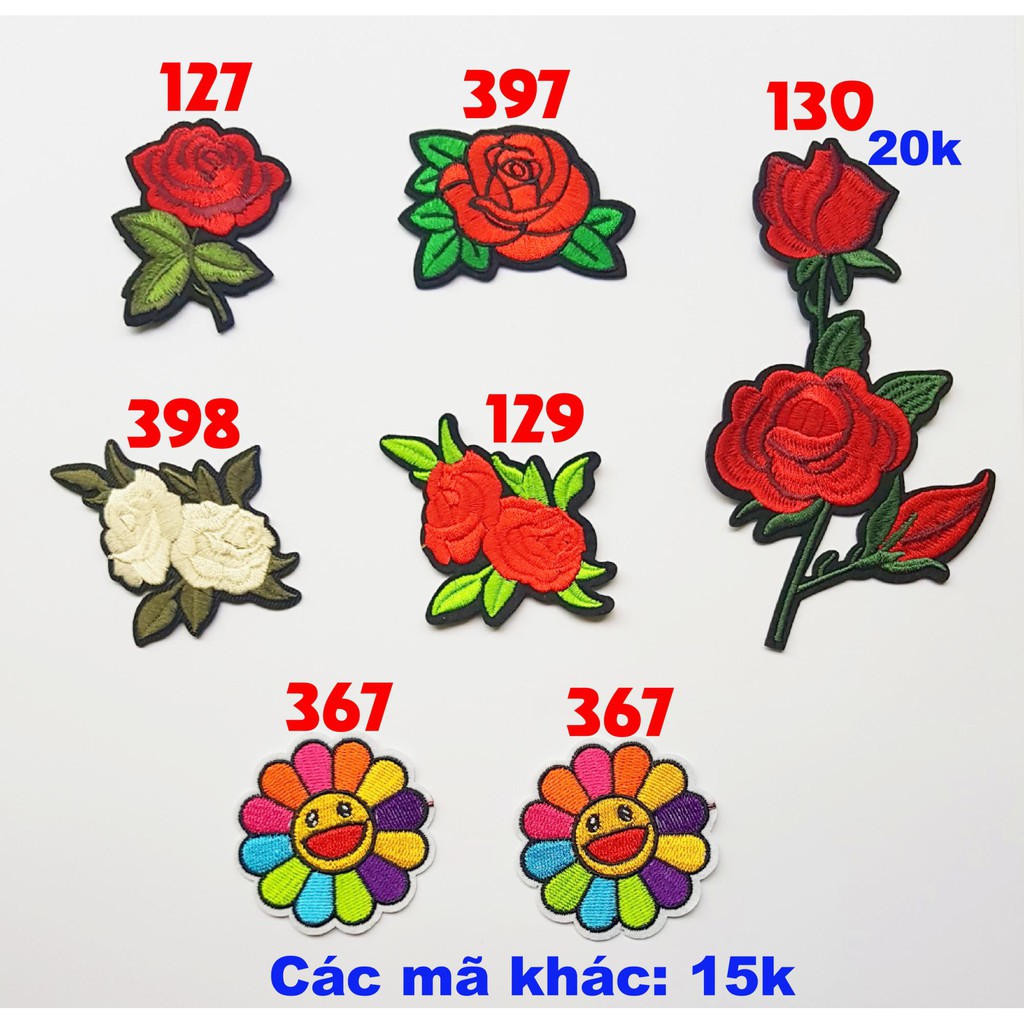 Sticker vải, patch ủi Hoa hồng