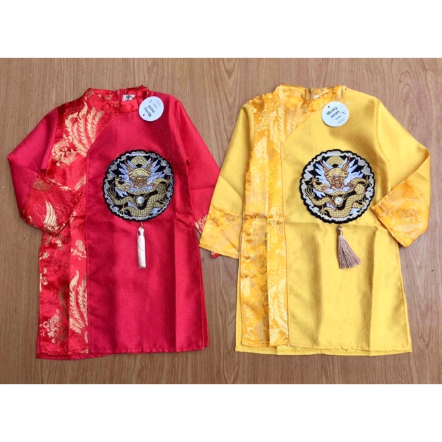 size 8-30kg: Áo dài thêu Rồng siêu Hot cho bé trai - ADR20