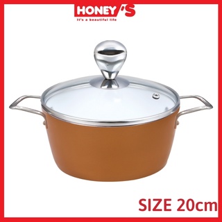 Nồi chống dính ceramic Honey's - size 20cm -HO-AP2C202, an toàn sức khỏe, không bong tróc, bền, đẹp (không dùng bếp từ))