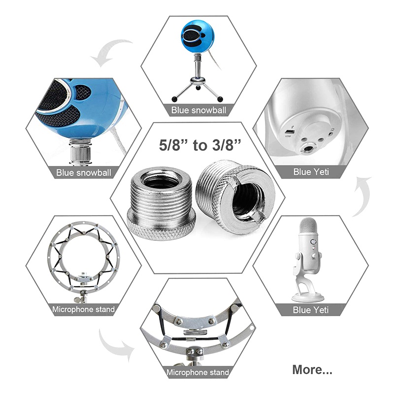 Set 6 Ốc Vít Chuyển Đổi Đầu Cắm 5 / 8 inch Sang Ổ Cắm 3 / 8 inch Kèm Vòng Nối Micro Chuyên Dụng