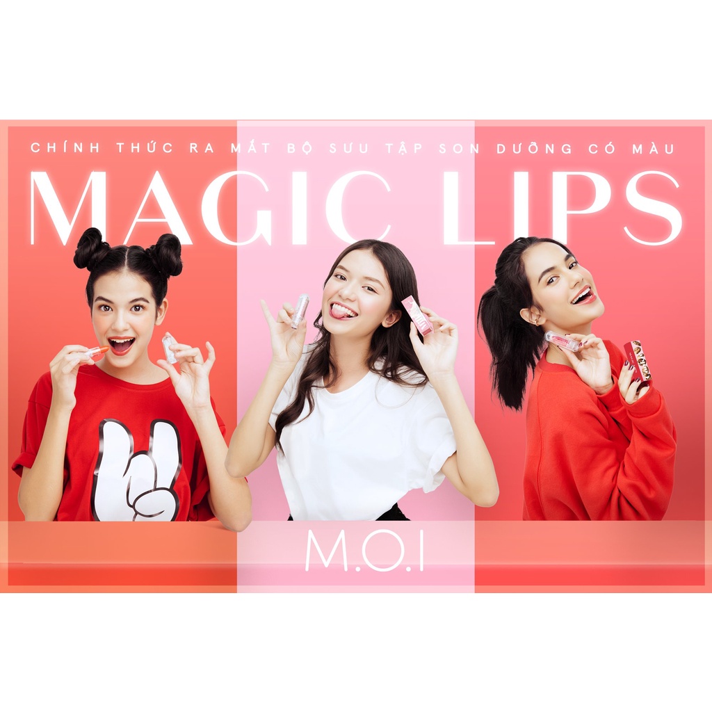 SON DƯỠNG CÓ MÀU MAGIC LIPS HÃNG MOI HỒ NGỌC HÀ, DƯỠNG MÔI CÓ MÀU
