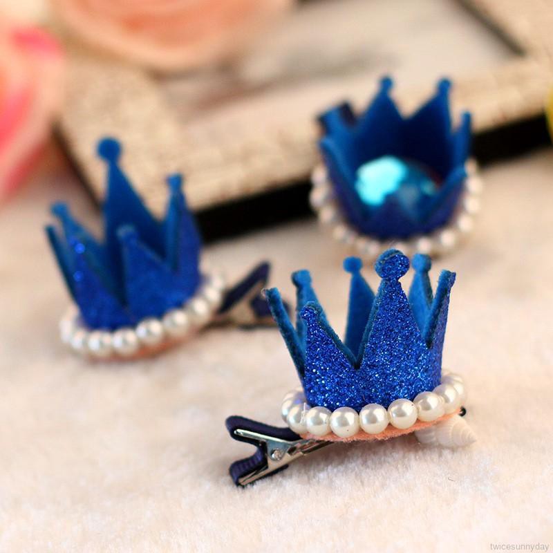 Kẹp tóc hình vương miện đính sequin lấp lánh dành cho bé gái