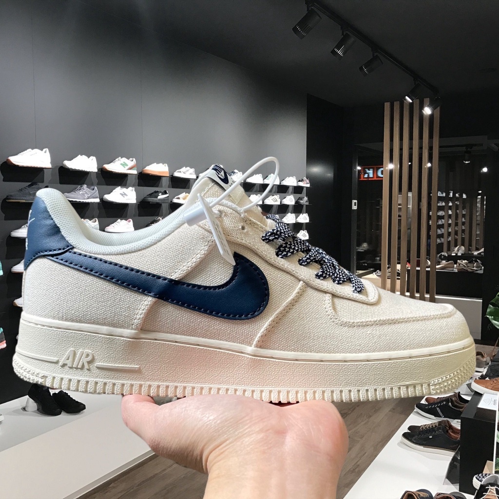 Giày Nam Nữ Nike Force Canvas Navy Vệt Xanh Navy Hàng Cao Cấp