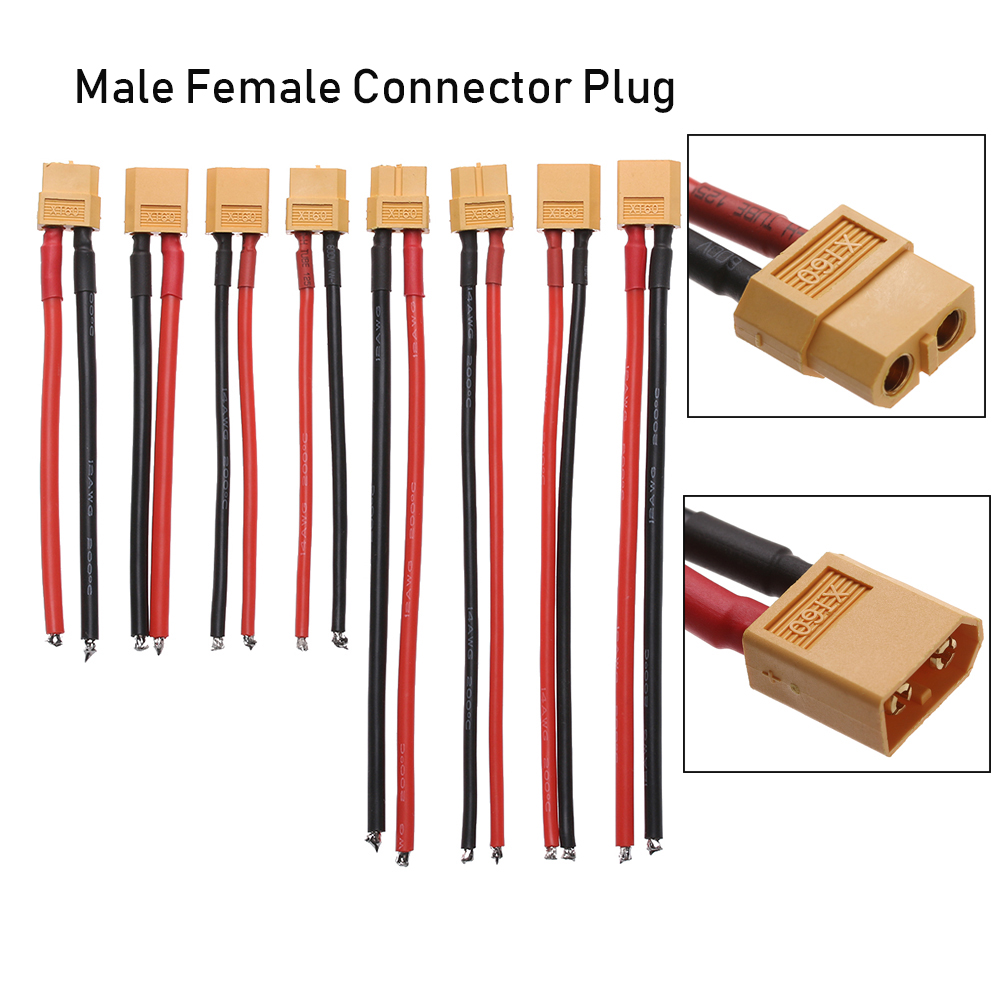 Dây Cáp Nối Mở Rộng Xt60 10cm / 15cm 12 Awg / 14 Awg Chất Lượng Cao