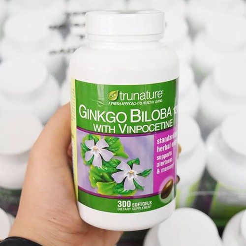 Trunature Ginkgo Biloba 120mg with Vinpocetine viên uống bổ não (Chai 300 viên)