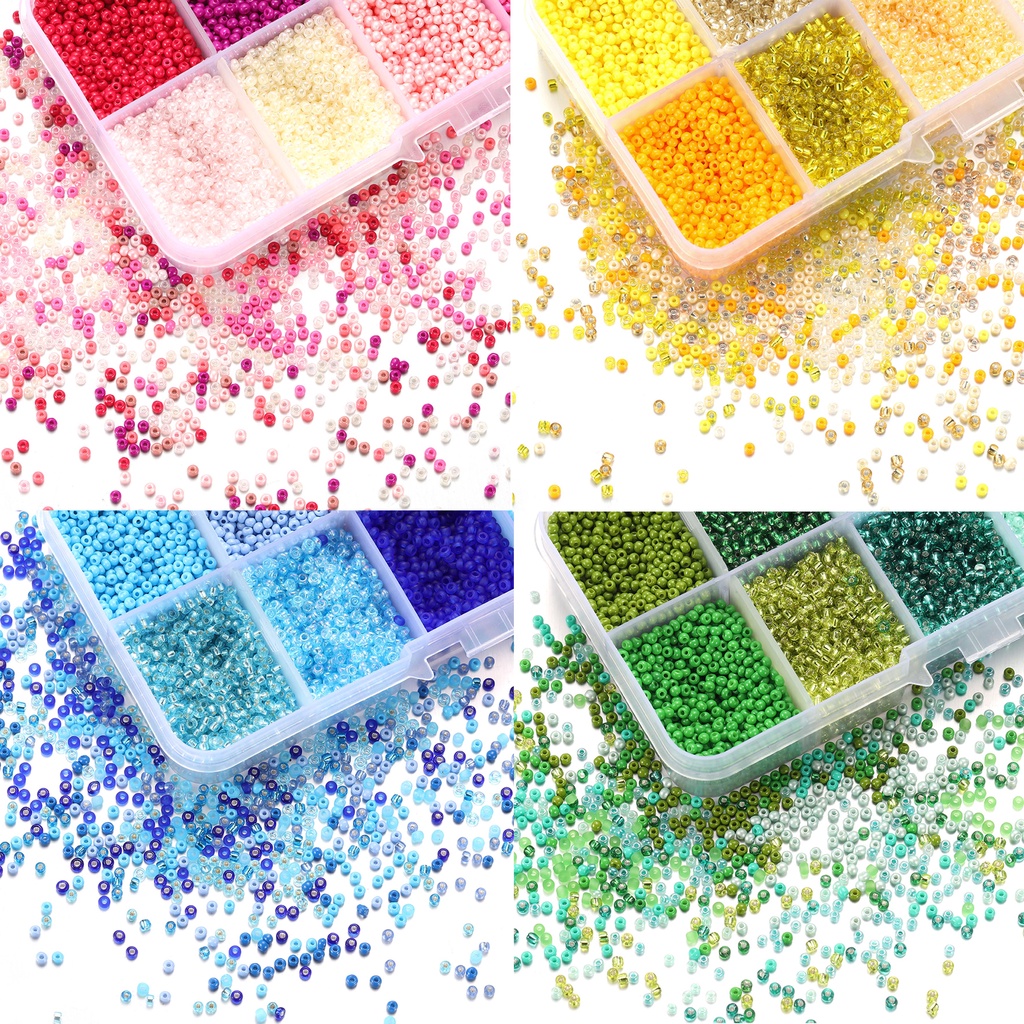 Hộp Hạt Thủy Tinh Tròn 8 Ngăn Làm Trang Sức / Đồ Thủ Công