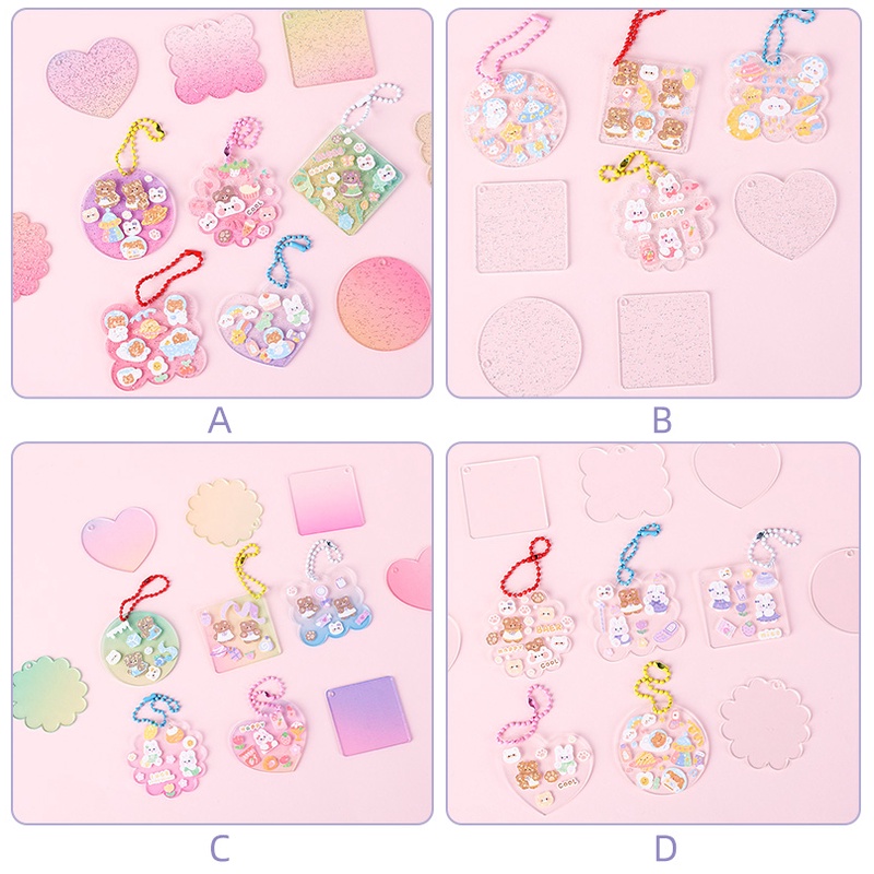 Set 5 Tấm Phông Nền Mini Bằng Acrylic Trong Suốt Nhiều Màu DIY