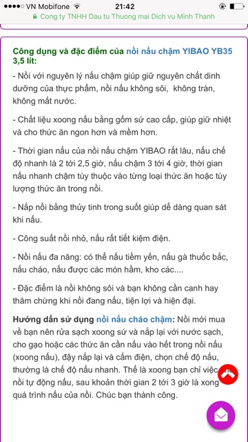 Nồi kho cá, nấu cháo chậm 2,5l ( thức ăn chín khi đun tối thiểu 3h)