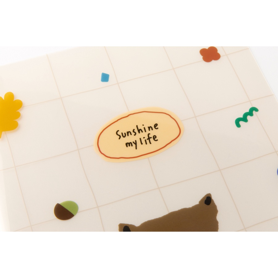 Bìa Đựng Tài Liệu ARTBOX Hàn Quốc Họa Tiết Hình Gấu 3 Ngăn Tiện Dụng