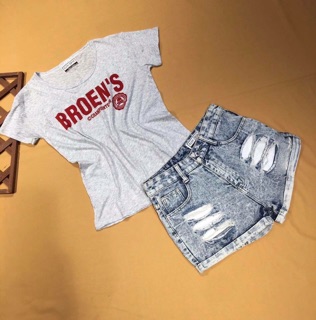 Set áo phông quần jean xuất dư hãng pull bear