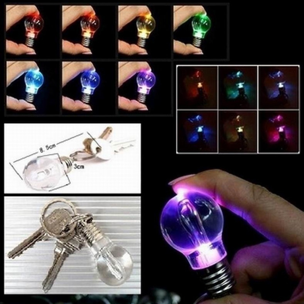 Móc Khóa Đèn Pin LED Thay Đổi Màu Sắc Mini