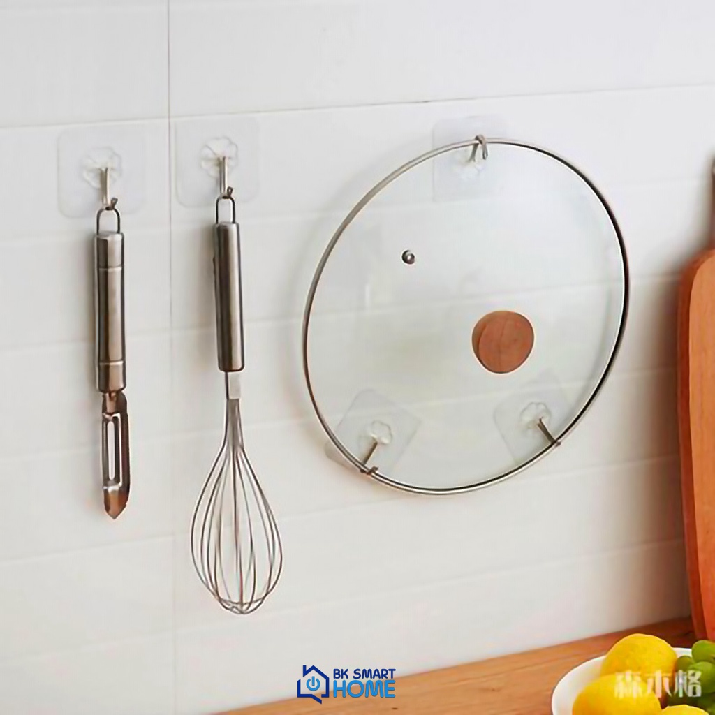 Combo 10 Móc Dính Dán Tường Trong Suốt Chịu Lực Tốt - Móc Nhựa Dán Tường Trong Suốt size 6x6 cm