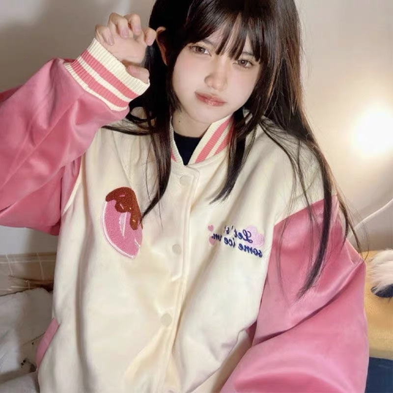 Áo khoác bomber mùa đông thêu hello kitty