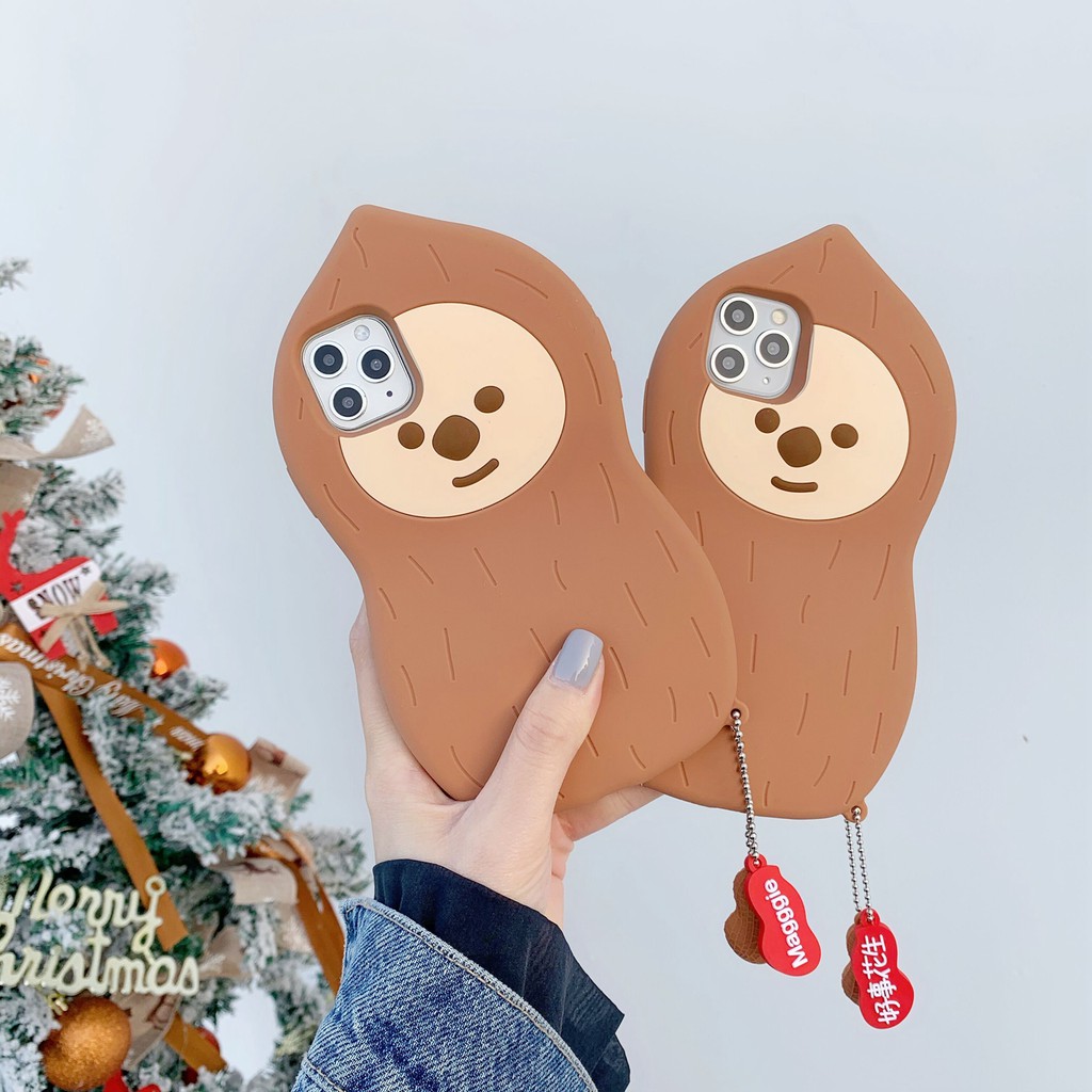 Ốp điện thoại silicon hình đậu phộng thích hợp cho Iphone 13 12 pro max 11 pro max xs max xr x 7 8 plus 6 6s plus