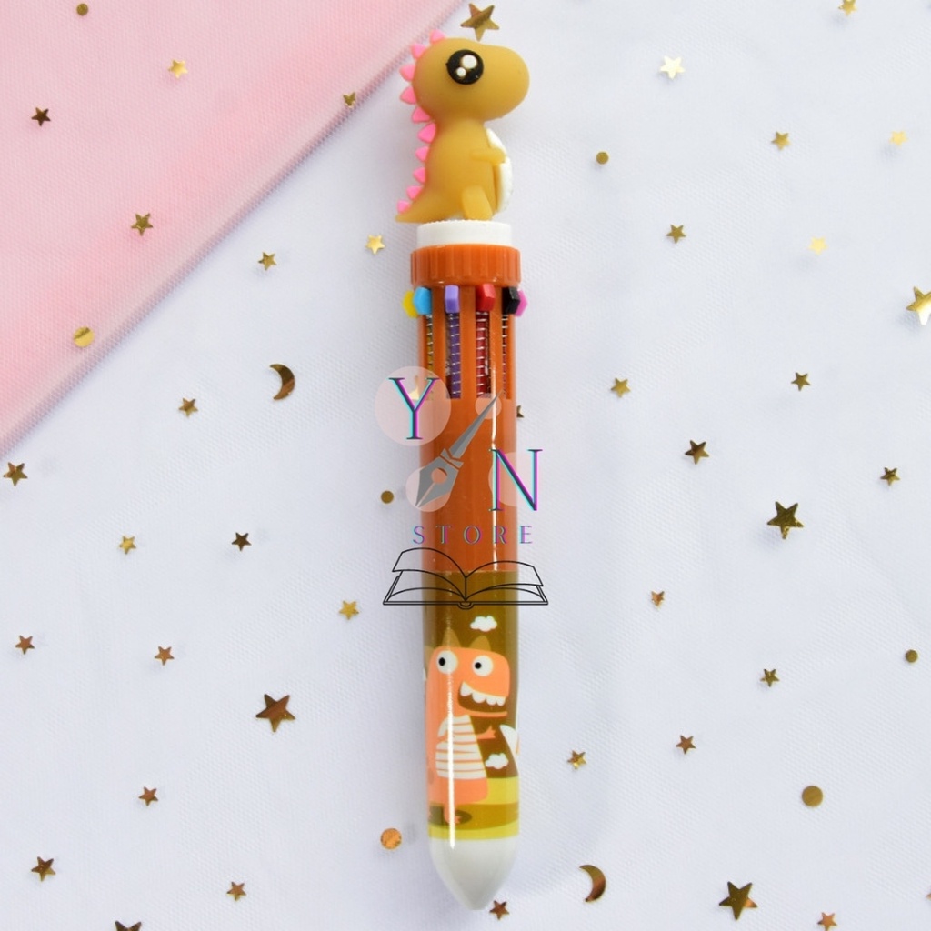 Bút Bi Khủng Long Đáng Yêu 8 Ngòi Mực