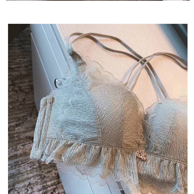 No steel ring sexy underwear gathered lace bra set | BigBuy360 - bigbuy360.vn