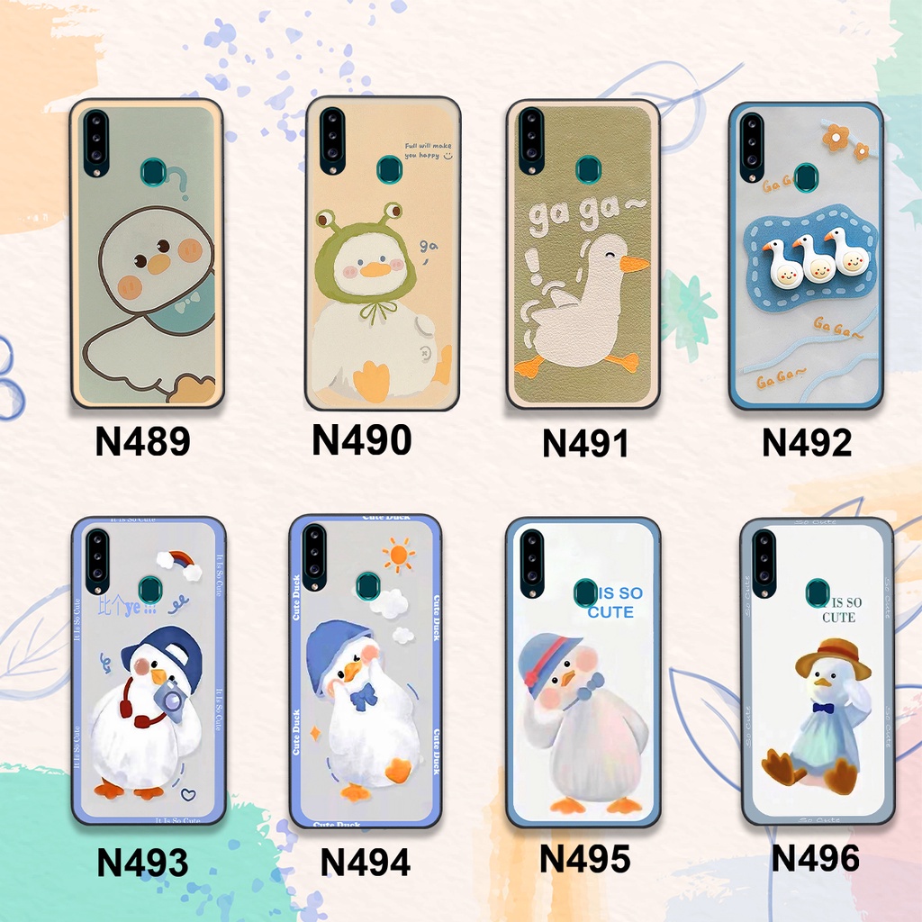 Ốp Samsung A20s bộ hình cute dễ thương gấu thỏ xinh xắn vẽ tay lạ mắt