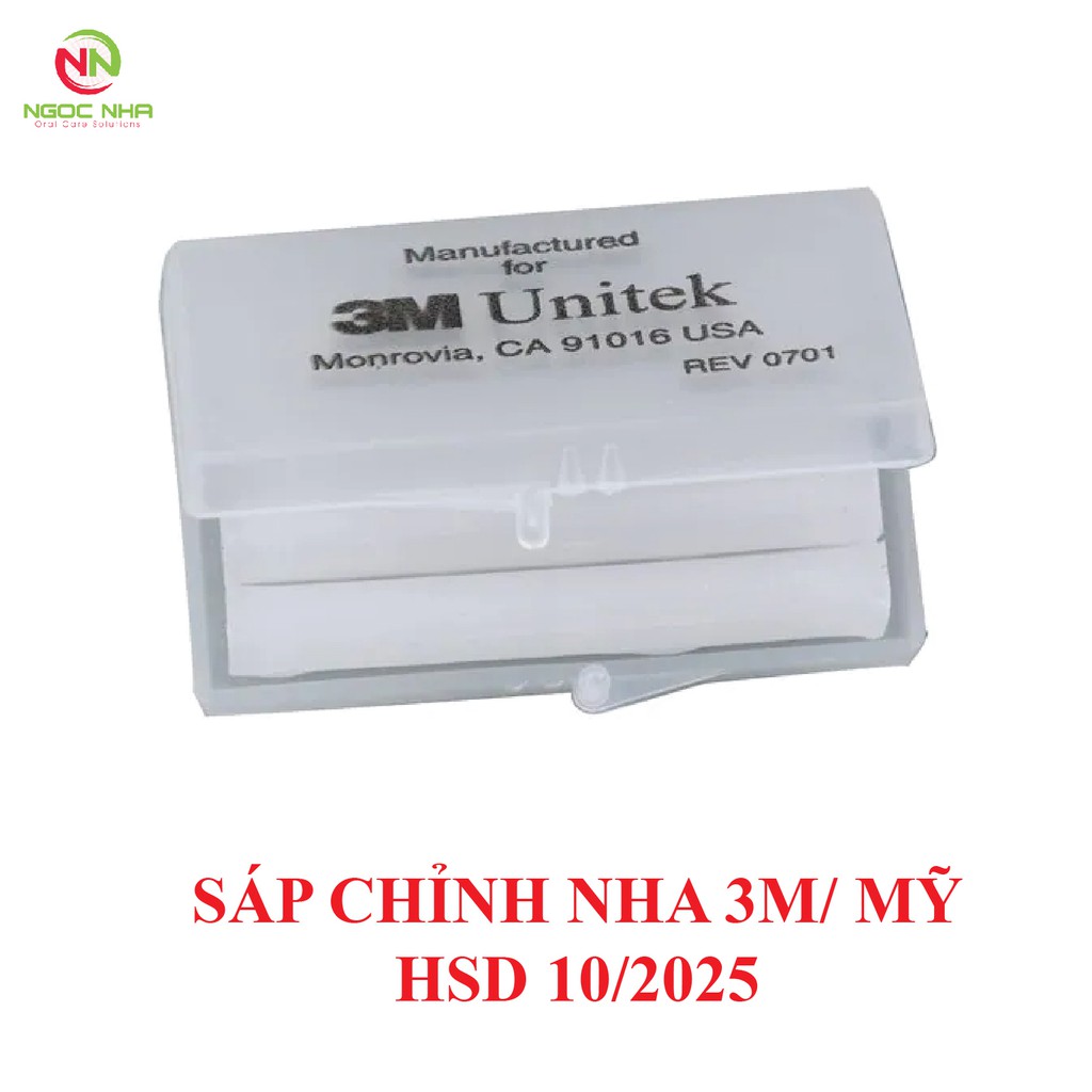 Sáp chỉnh nha giúp giảm đau 3M Unitek Mỹ – Mỹ, hộp 4 thanh màu trong