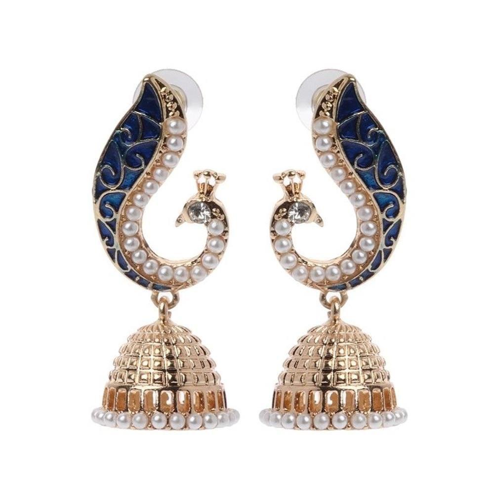 1 Cặp Bông Tai Hình Chim Công Phong Cách Gypsy Ấn Độ Dân Tộc