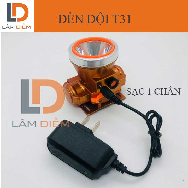 ĐÈN PIN ĐỘI ĐẦU PIN SẠC KÍN NƯỚC SIÊU SÁNG T31 - A4