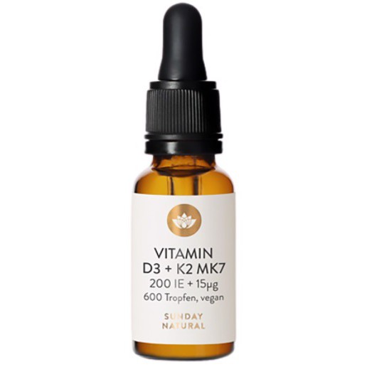Serum Vitamin D3 K2 Mk7 Sunday Natural Đức collagen canxi trẻ hoá làn da mịn săn chắc sáng khoẻ giảm sẹo thâm mụn 20ml