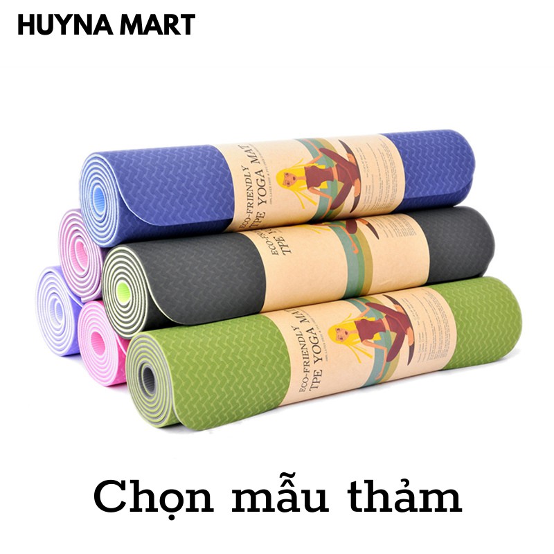 Thảm Tập Yoga TPE Cao Cấp 2 Lớp Dày 6mm HUYNA MART T07