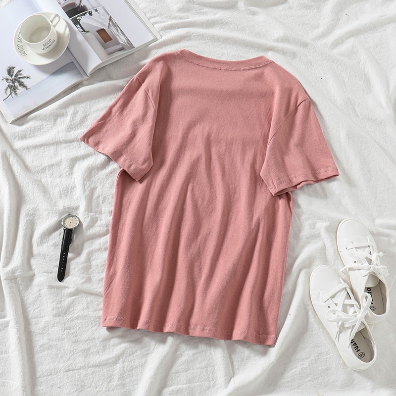 NUZIRO  Áo Thun Tay Ngắn Form Rộng In Chữ Phong Cách Cá Tính Hàn Quốc