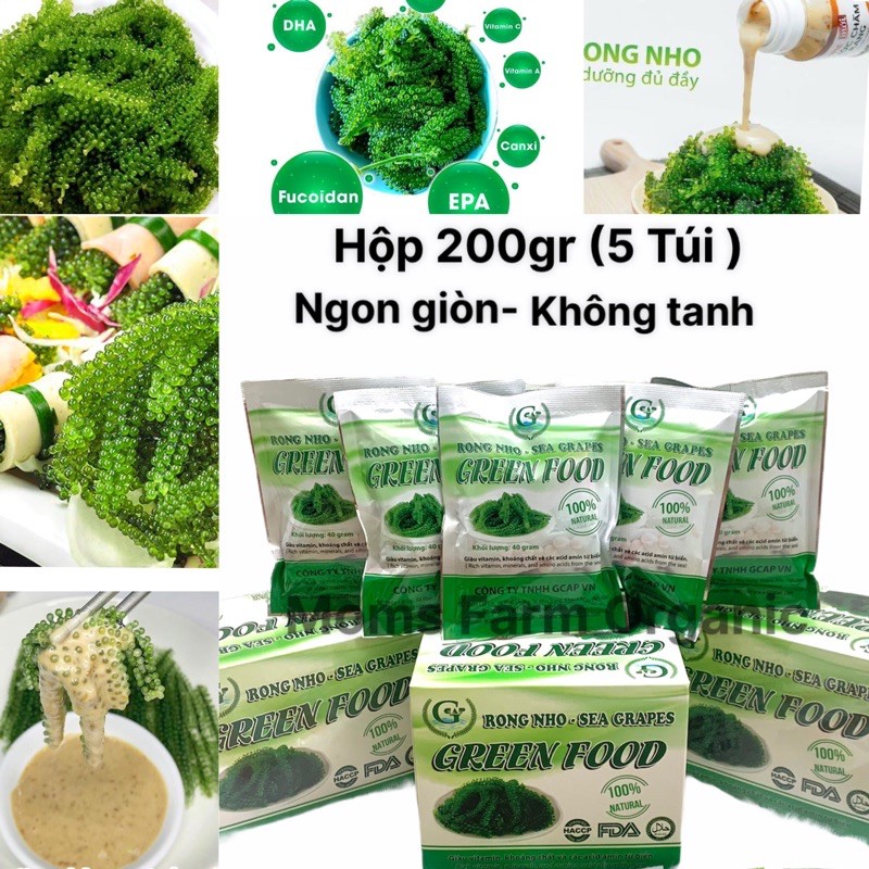 Hộp 200gr Rong nho Green food Cao cấp Hàng xuất khẩu Không tanh không nhớt | BigBuy360 - bigbuy360.vn