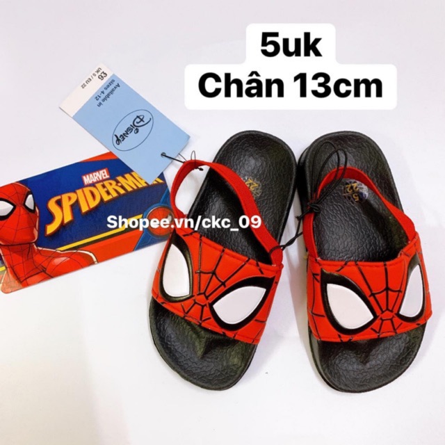 Dép Nhện đỏ bé trai Matalan UK size 5UK chân &lt;13,5cm