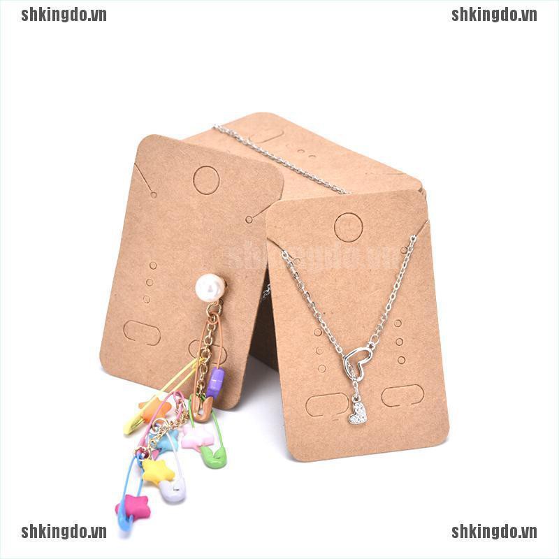 Set 100 thẻ giấy kraft gắn trưng bày khuyên tai/dây chuyền/trang sức tiện lợi