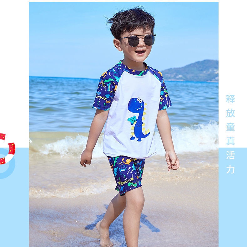 ♛Bộ Đồ Bơi Họa Tiết Khủng Long Hoạt Hình Dễ Thương Cho Bé Trai