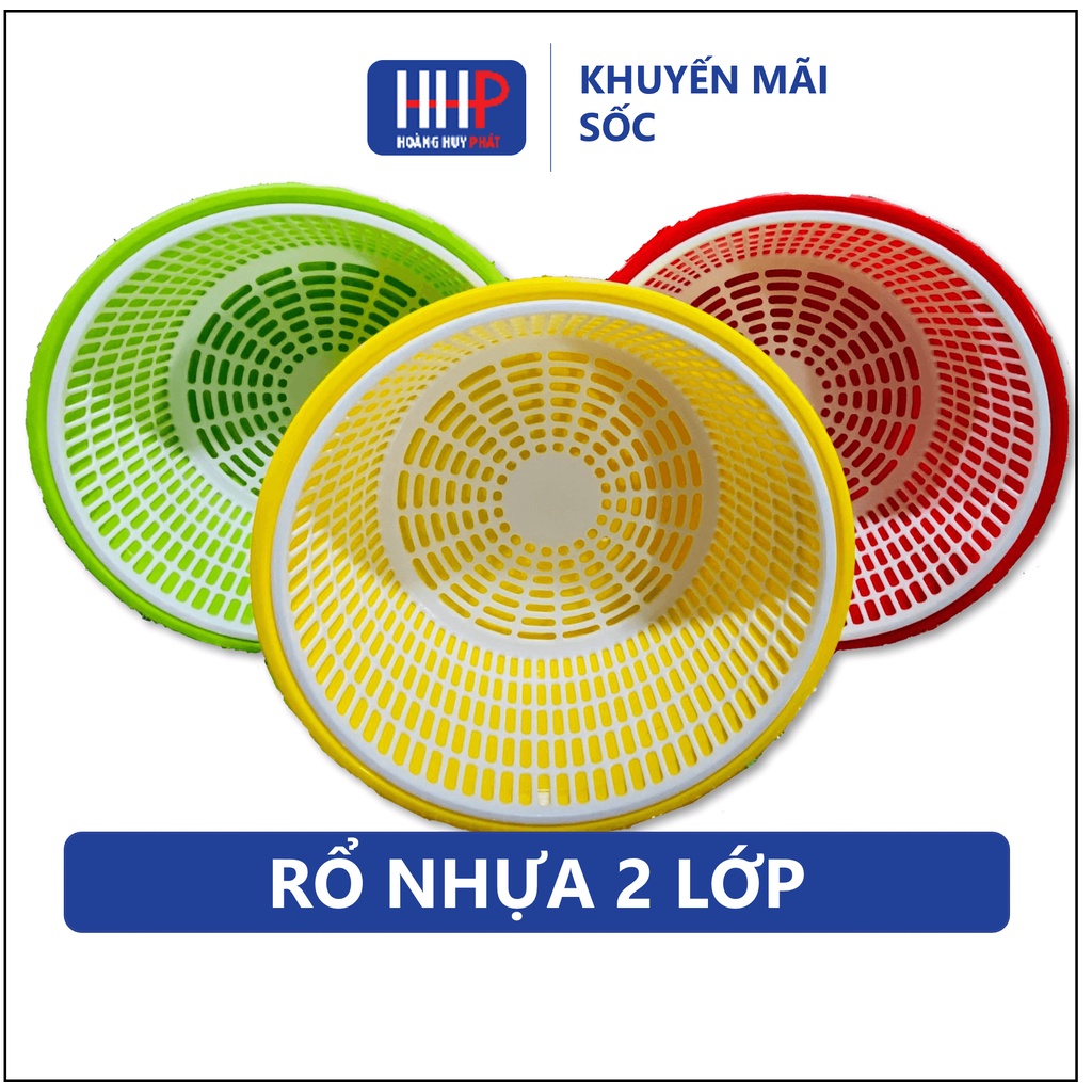 Sale 30% - Rổ nhựa 2 lớp đựng rau thực phẩm loại đẹp