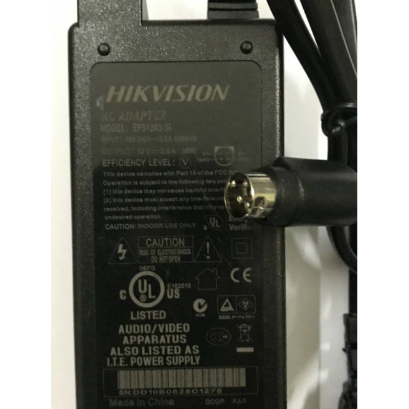 Nguồn đầu ghi hình Hikvision chân 4 pin 12V3A