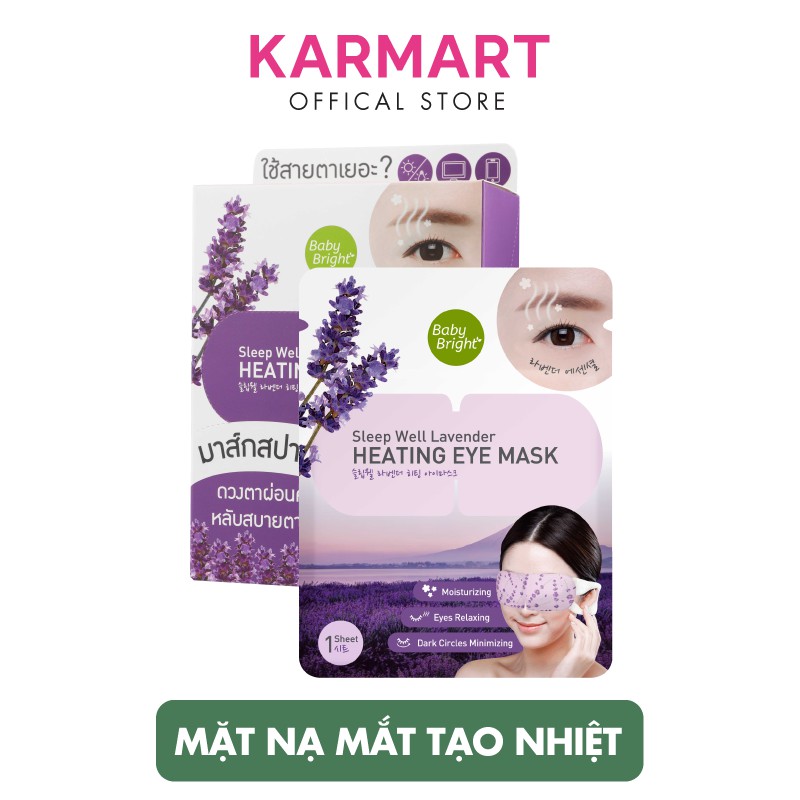 Mặt nạ tạo nhiệt giảm quầng thâm và bọng mắt Baby Bright Sleep Well Lavender Heating Eye Mask 16g