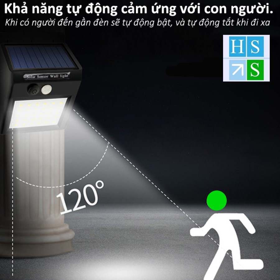 Đèn Led (20 Led) cảm biến hồng ngoại năng lượng mặt trời Solar Motion Sensor Light