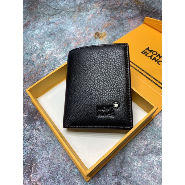 Ví nam da bò mini kiểu đứng nhỏ gọn thương hiệu montblanc