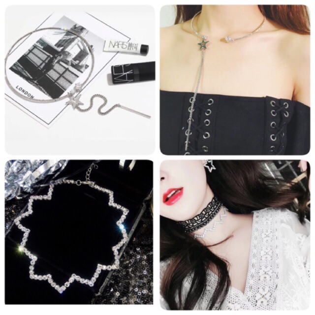 Vòng cổ choker đá