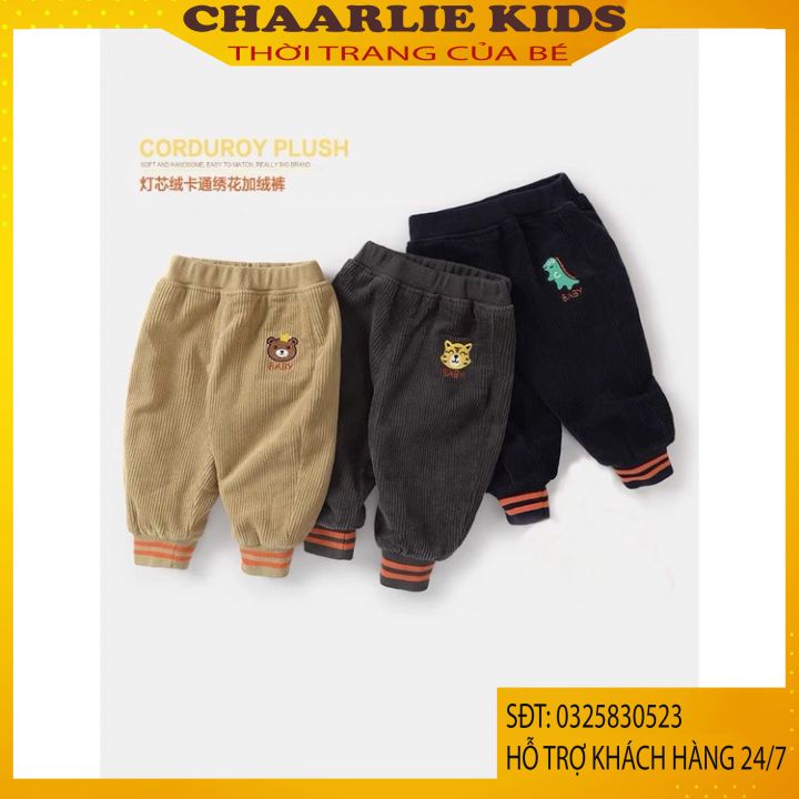 Quần Thu Đông Chất Liệu Nhung Tăm Cho Bé Trai Và Bé Gái Quần BaBy từ 8-35Kg Chaarlie Kisd