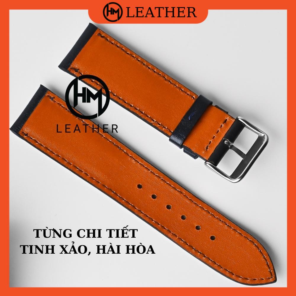 Dây đồng hồ 20mm da bò chống thấm nước - Đủ size 12/14/16/18/20/22/24 - Thương hiệu Hima Leather FLEXIBLE