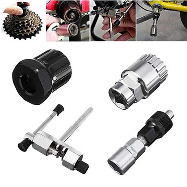 Bộ Dụng Cụ Sửa Xe Đạp, Tháo Trục Giữa, Cắt Sên, Tháo Líp (4 Chi Tiết)