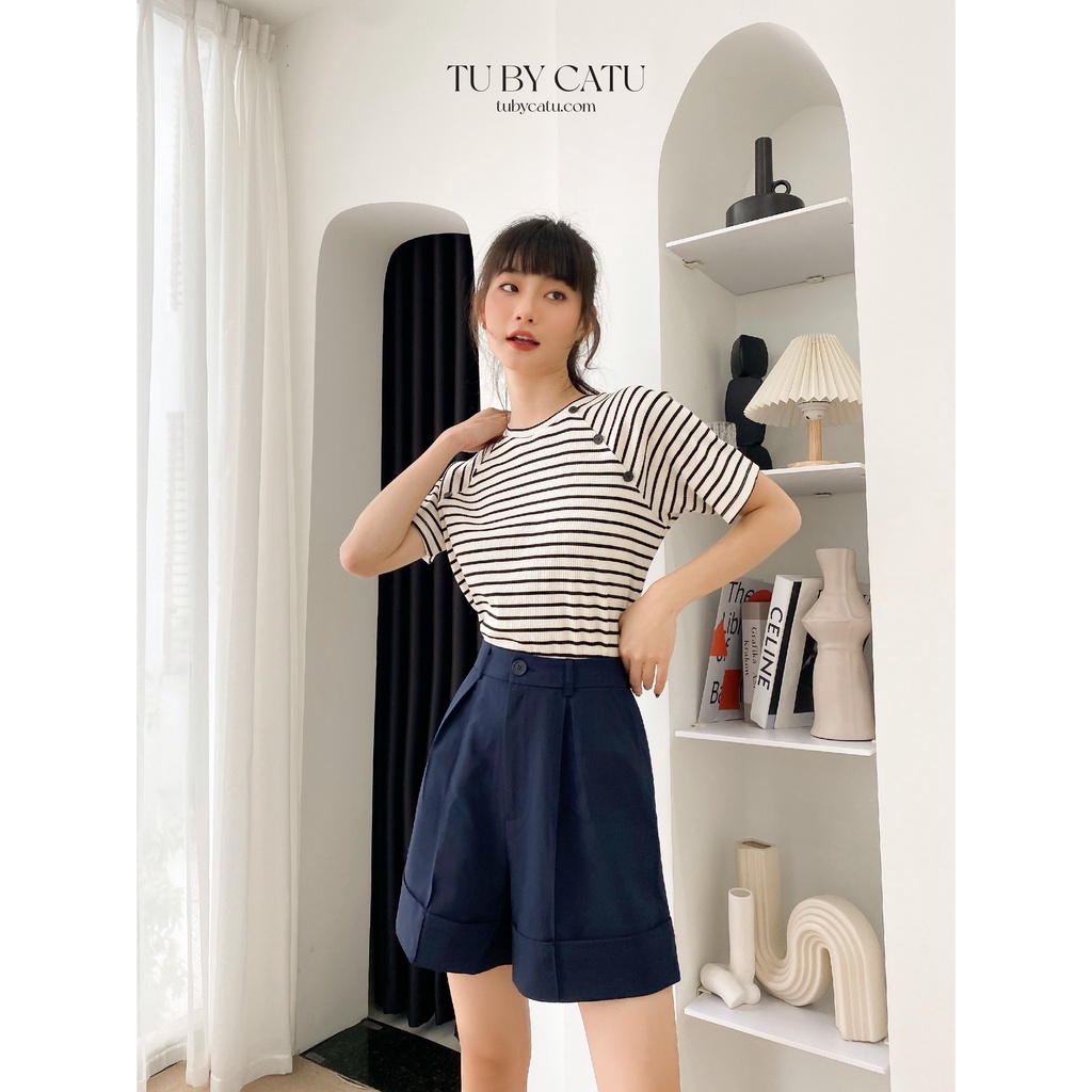 TUBYCATU | Quần short xanh đen/ trắng/ đen lai to