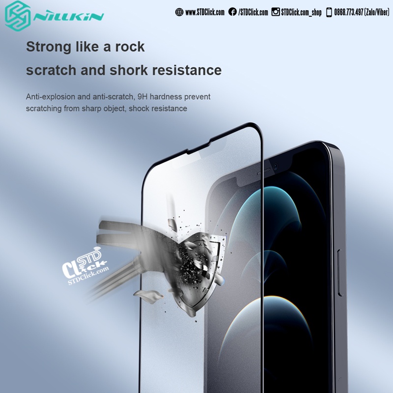 KÍNH CƯỜNG LỰC IPHONE 13 PRO MAX NILLKIN CHỐNG VÂN TAY FOGMIRROR 2.5D CHÍNH HÃNG